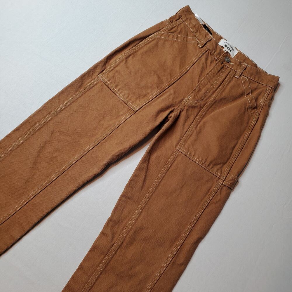 Reformation Women's Size 24 Kealy Carpenter High Rise Relaxed Jeans Tan